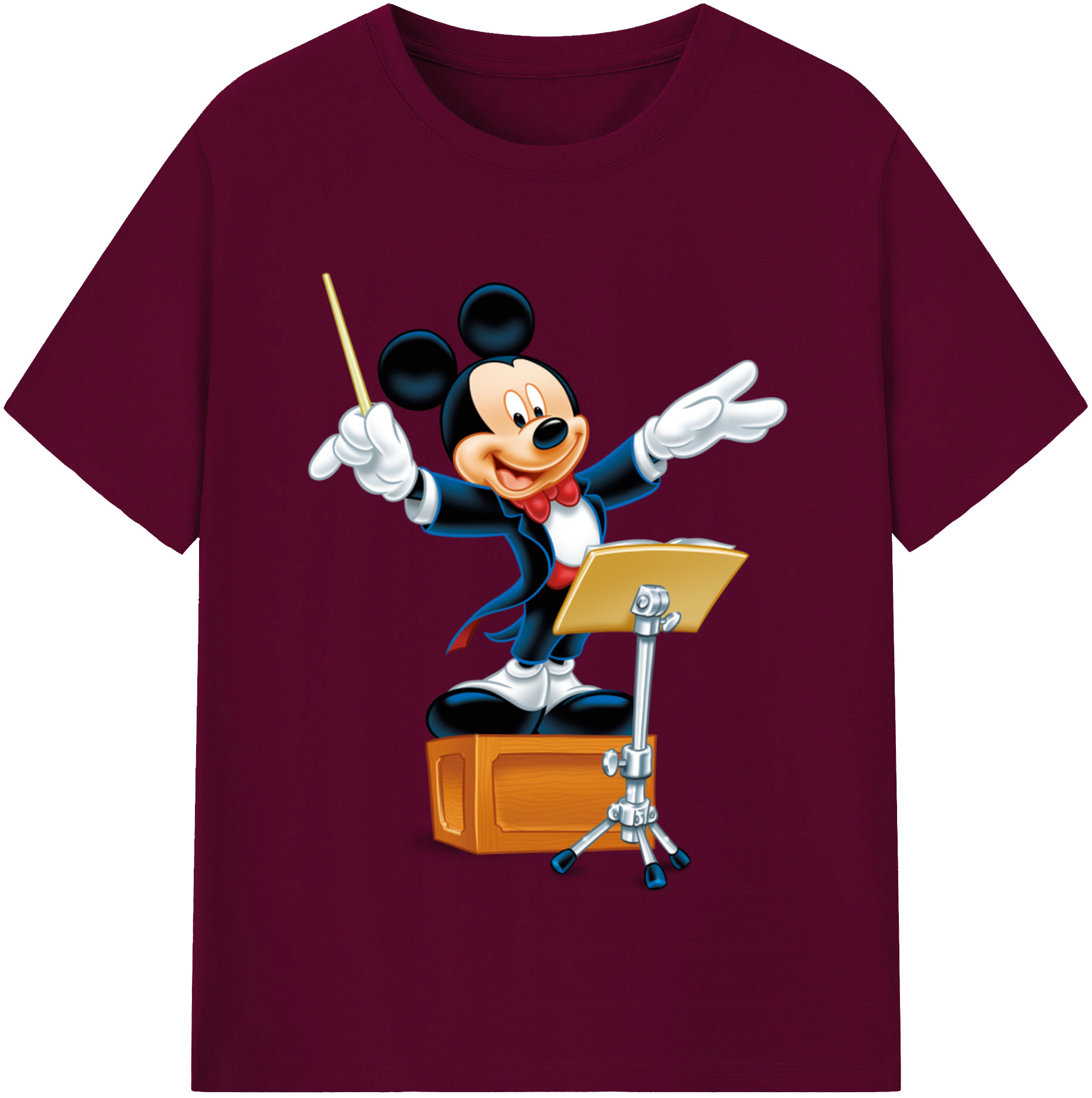 （画像用） ミッキーマウス Mickey Mouse レディースカジュアルプリントTシャツ（綿100％）